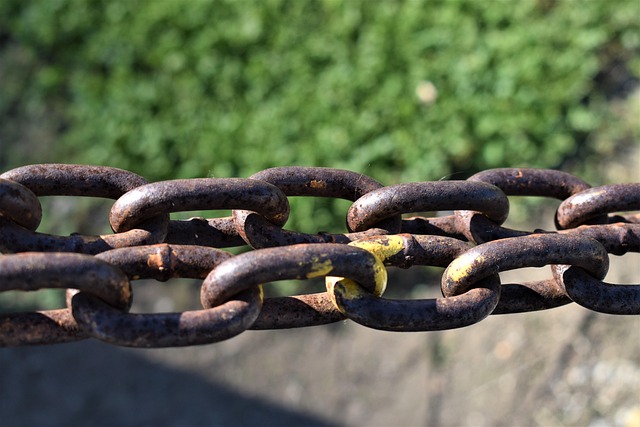Symbolbild: 2 Eisenketten vor grünem Hintergrund symbolisieren die doppelte Grunderwerbssteuer